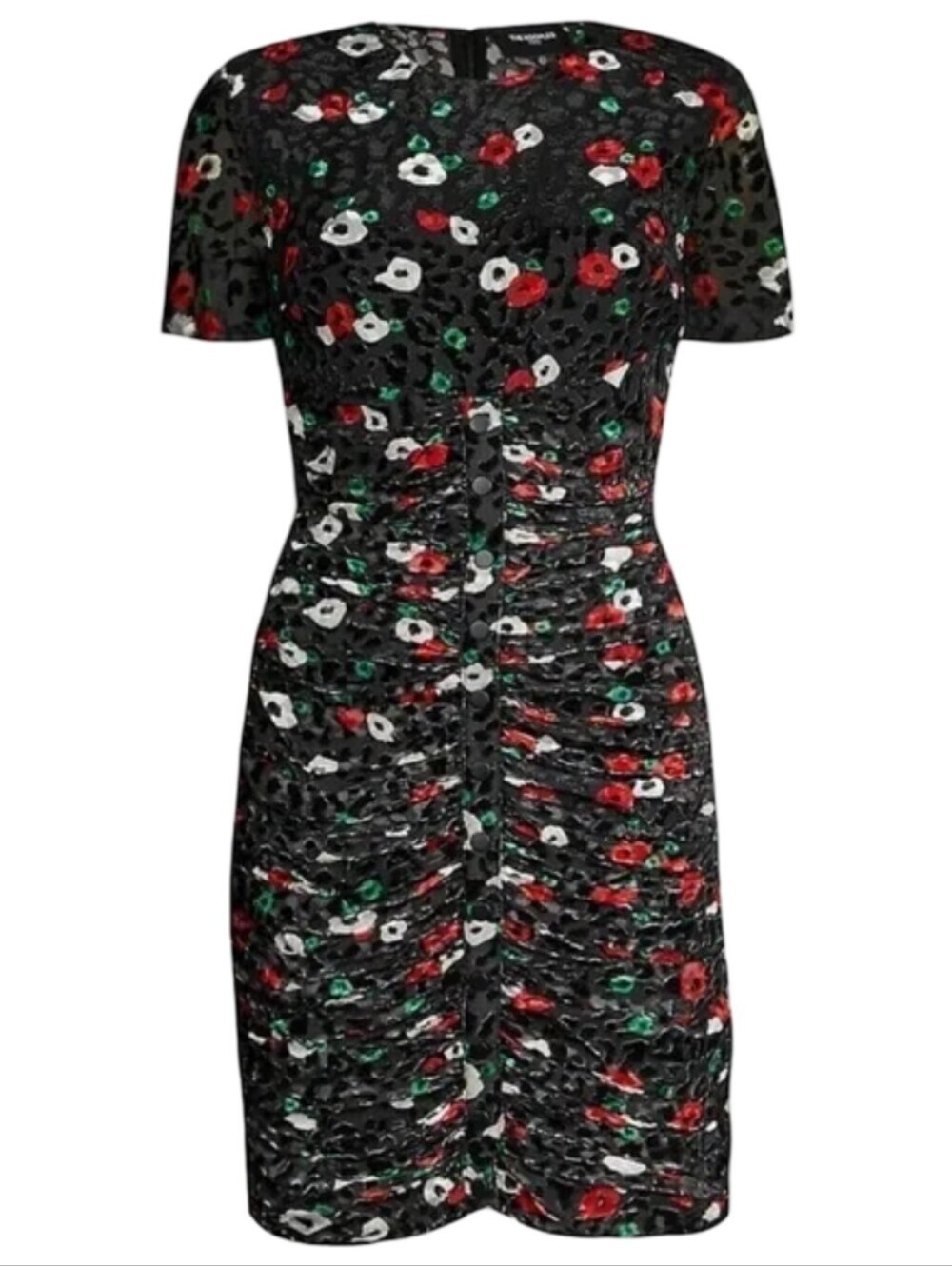 The Kooples Paris "Fleur Naïve" burnout velvet dress Size FR 3 US 8 - Picture 4 of 11